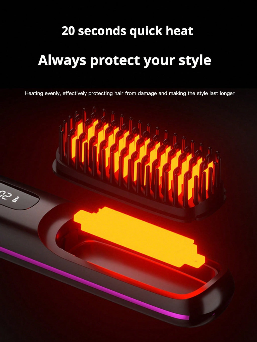 Pinksings Cordless Hair Straightener Brush