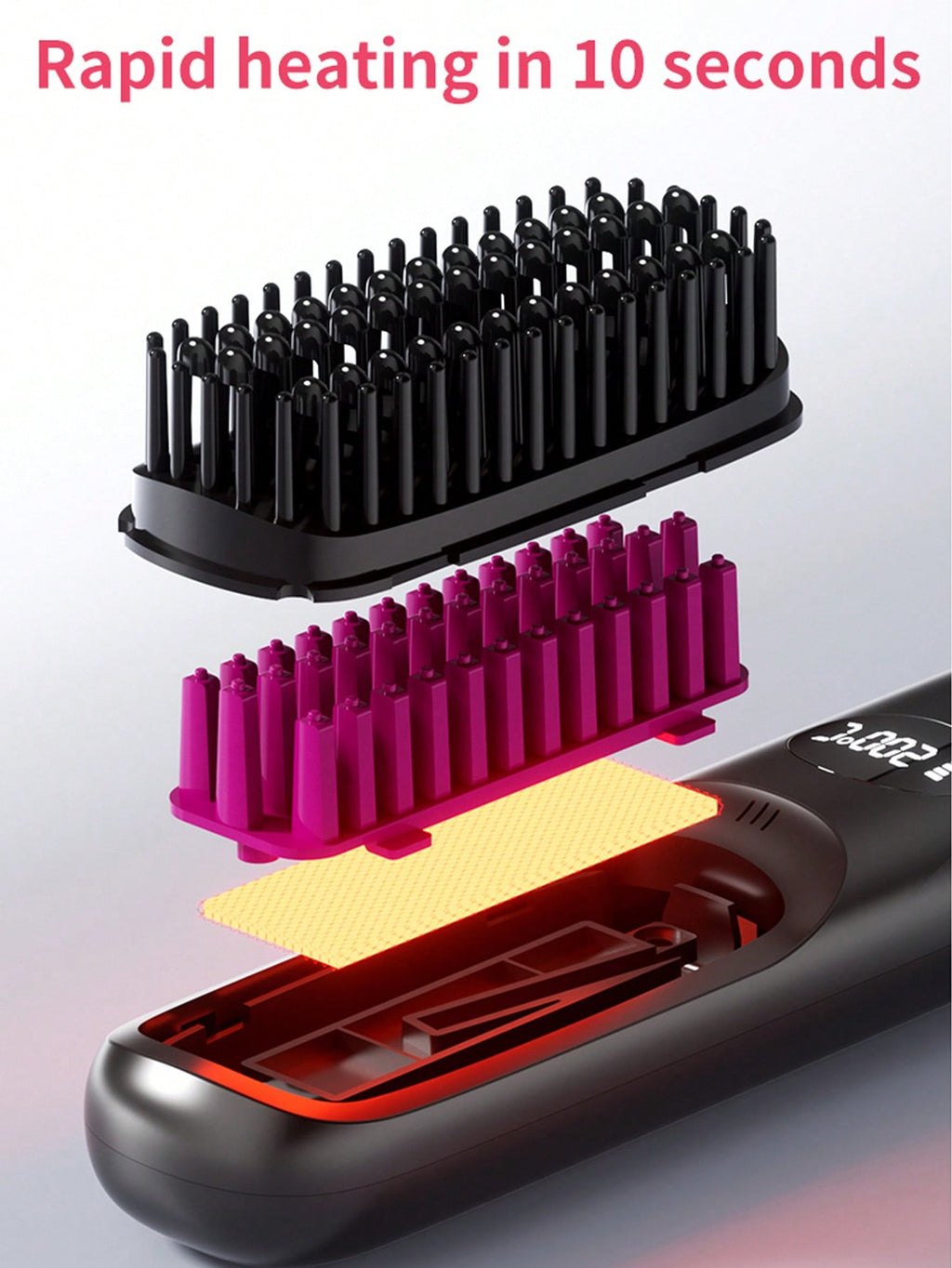 PinkSings Cordless Mini Compact Hair Straightener Brush