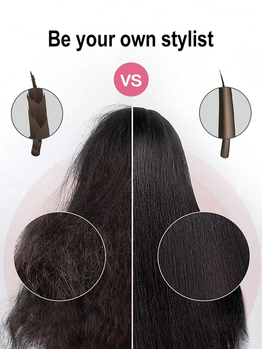 PinkSings Electric Hair Straightener Brush with Wider Panel