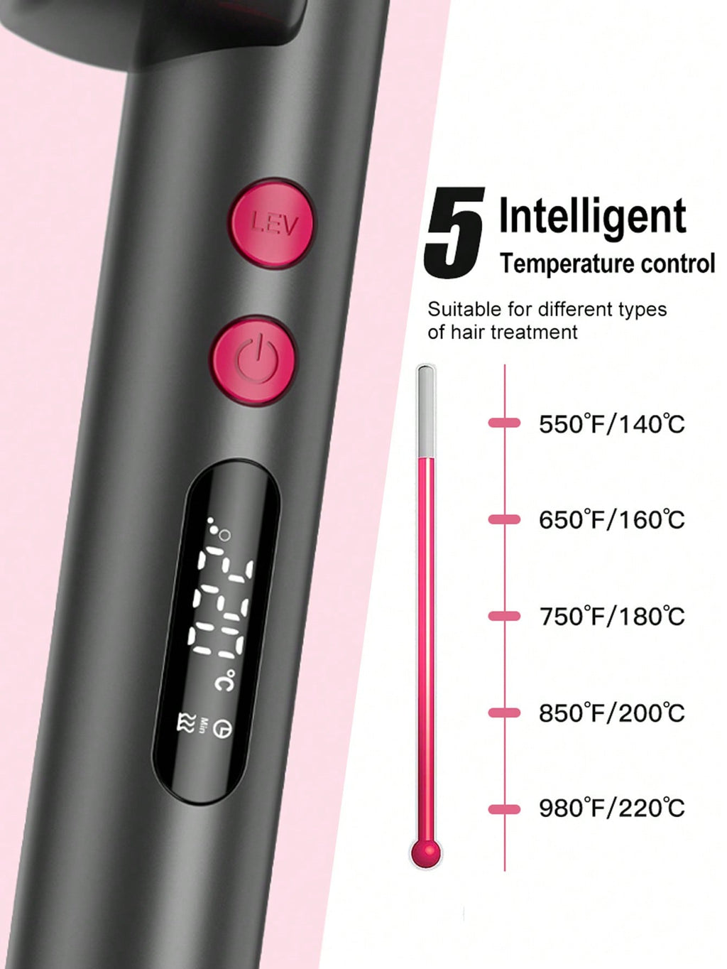 PinkSings Electric Hair Straightener Brush with Wider Panel