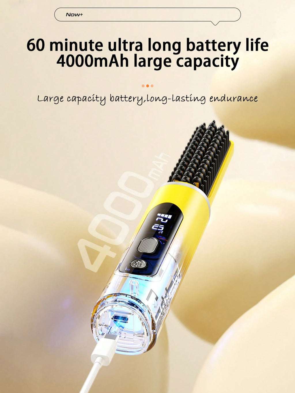 PinkSings Cordless Hair Straightener Brush with Blow Air Quick Shaping