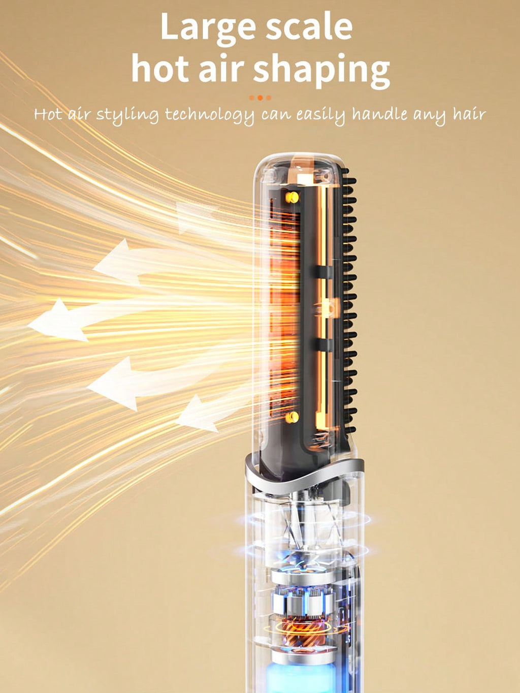 PinkSings Cordless Hair Straightener Brush with Blow Air Quick Shaping