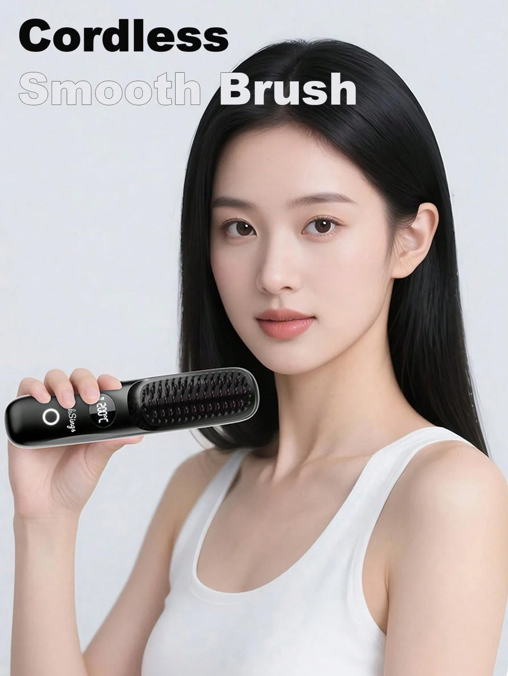 PinkSings Cordless Mini Compact Hair Straightener Brush