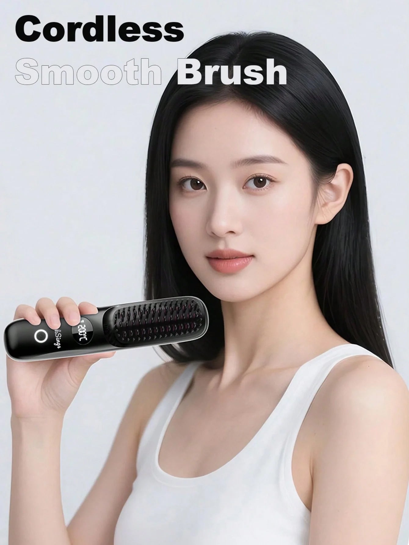 PinkSings Cordless Mini Compact Hair Straightener Brush