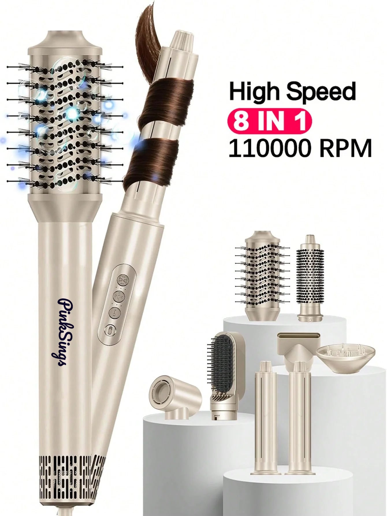 PinkSings 8 in 1 Hair Styler