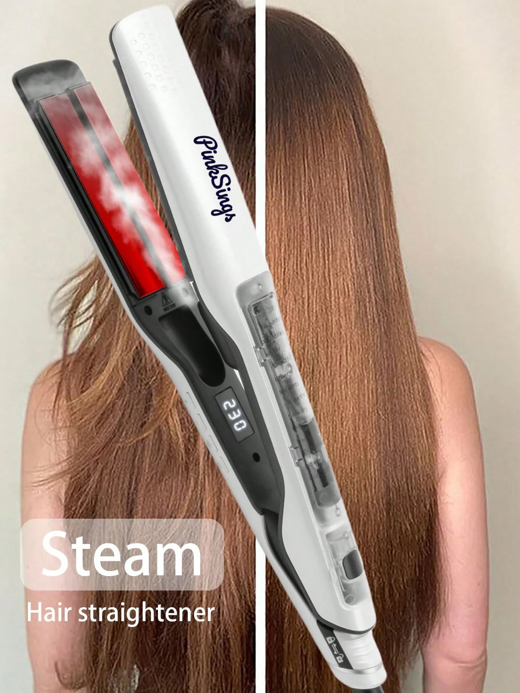 PinkSings Steam Hair Straightener