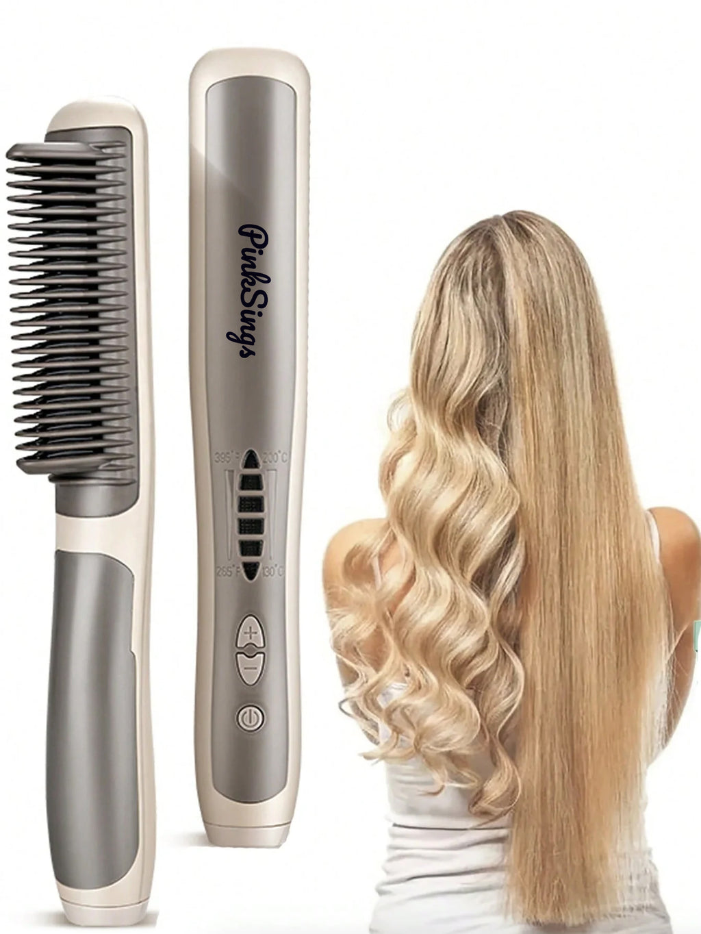 PinkSings Electric Hair Straightener Brush