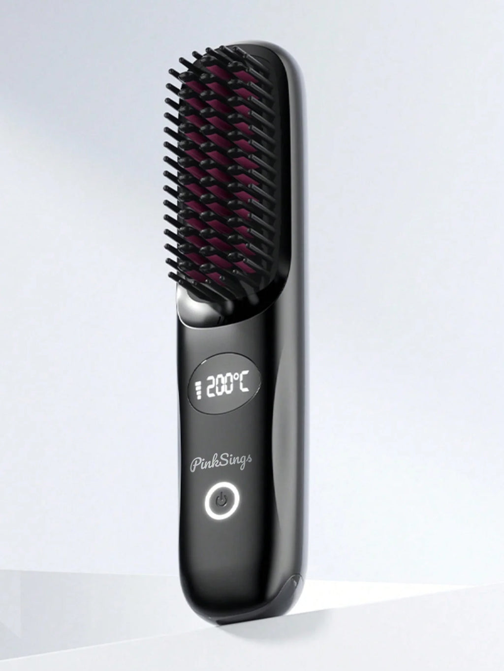 PinkSings Cordless Mini Compact Hair Straightener Brush