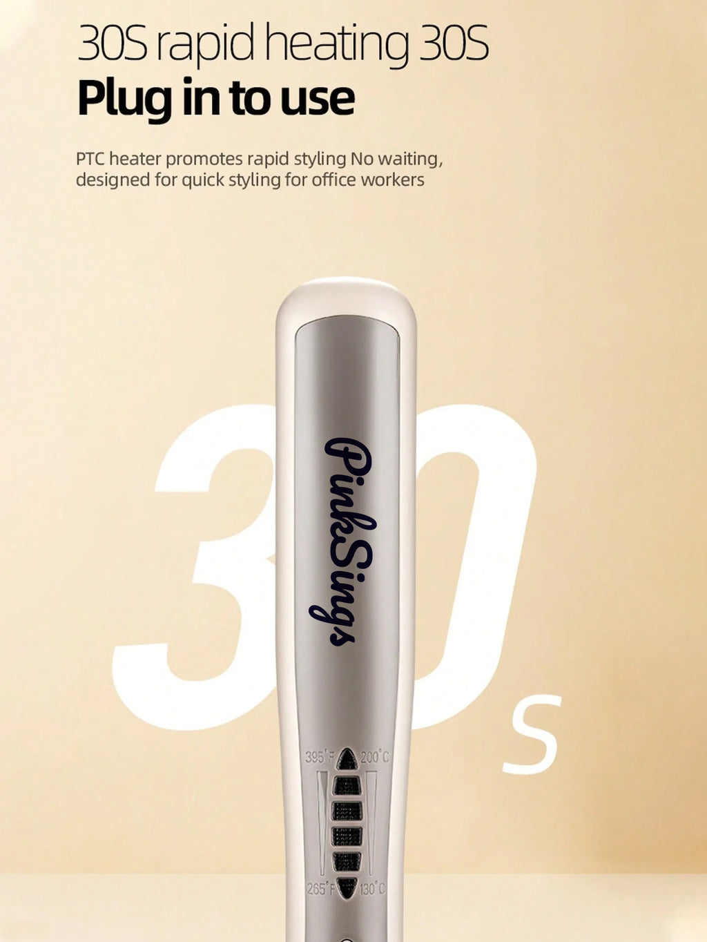 PinkSings Electric Hair Straightener Brush